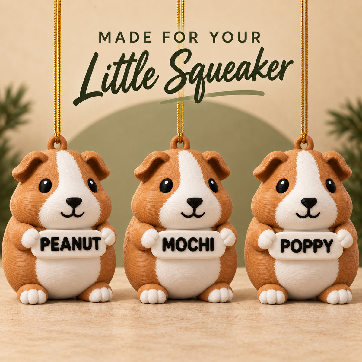 Personalized Guinea Pig 3D Ornament - Custom Christmas Keepsake - image 7