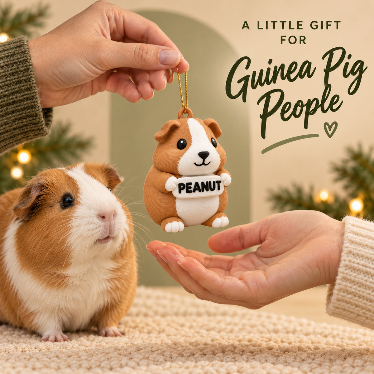 Personalized Guinea Pig 3D Ornament - Custom Christmas Keepsake - image 8