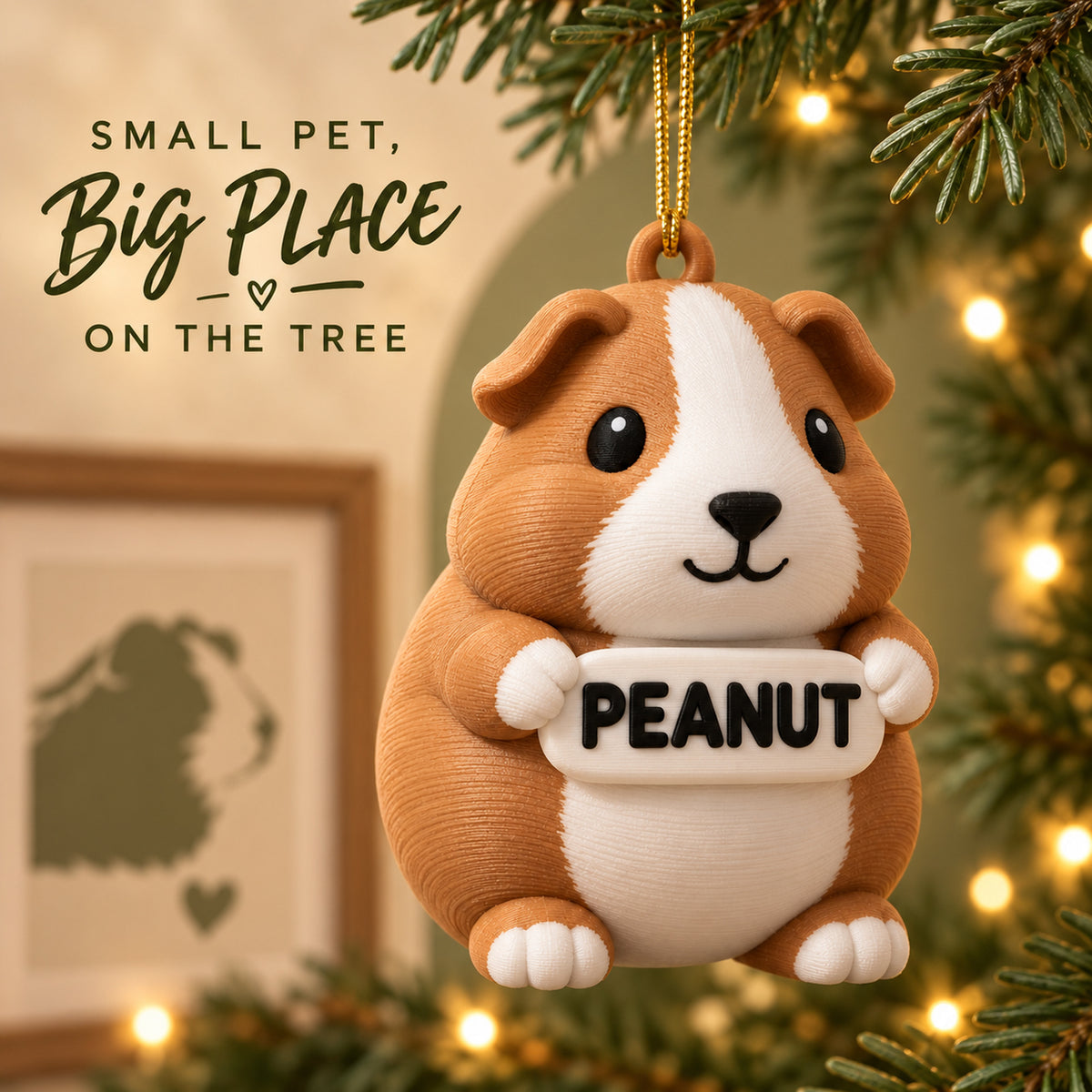 Personalized Guinea Pig 3D Ornament - Custom Christmas Keepsake - image 9