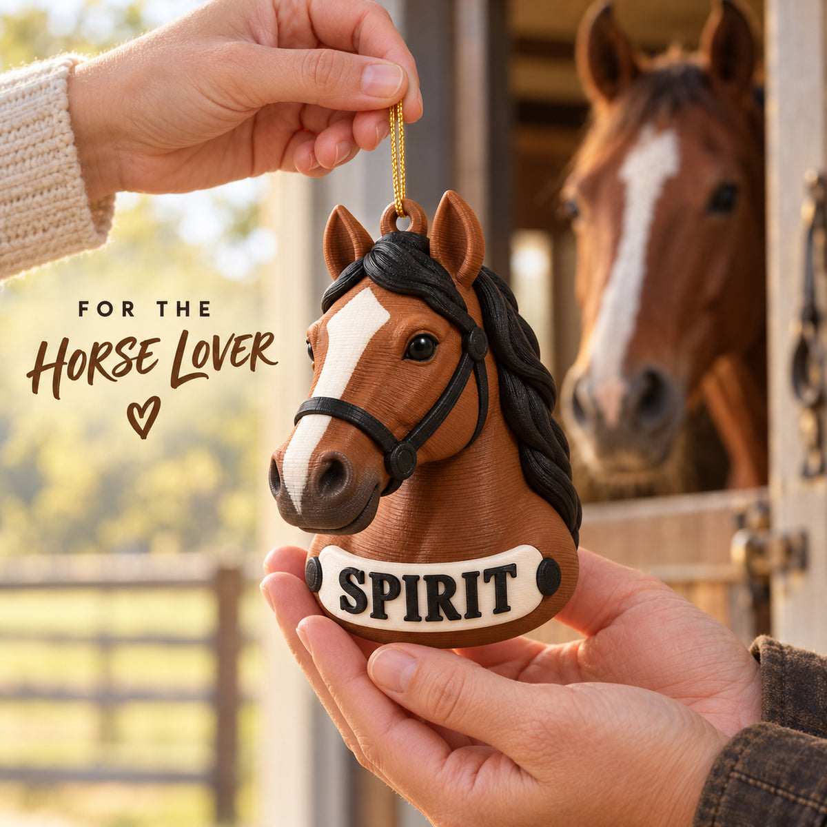 Personalized Stylized Horse Head 3D Ornament - Custom Christmas Keepsake - image 8