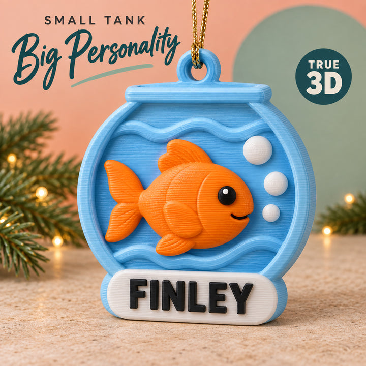 Personalized Fishbowl 3D Ornament - Custom Christmas Keepsake - image 1