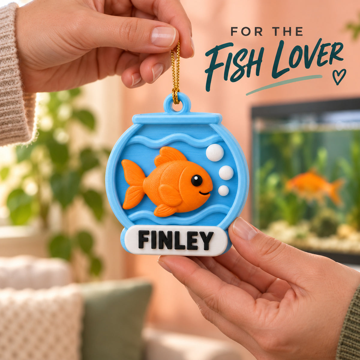 Personalized Fishbowl 3D Ornament - Custom Christmas Keepsake - image 8