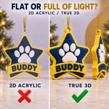 Personalized Memorial Star Paw 3D Ornament - Custom Christmas Keepsake - image 3