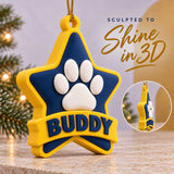 Personalized Memorial Star Paw 3D Ornament - Custom Christmas Keepsake - image 4