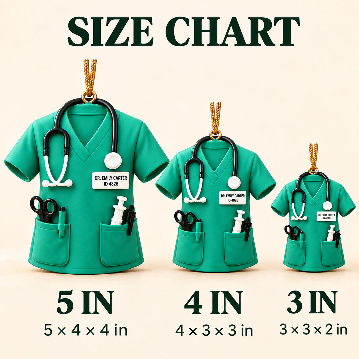 Personalized Doctor Scrubs 3D Ornament - Custom Christmas Keepsake - image 5