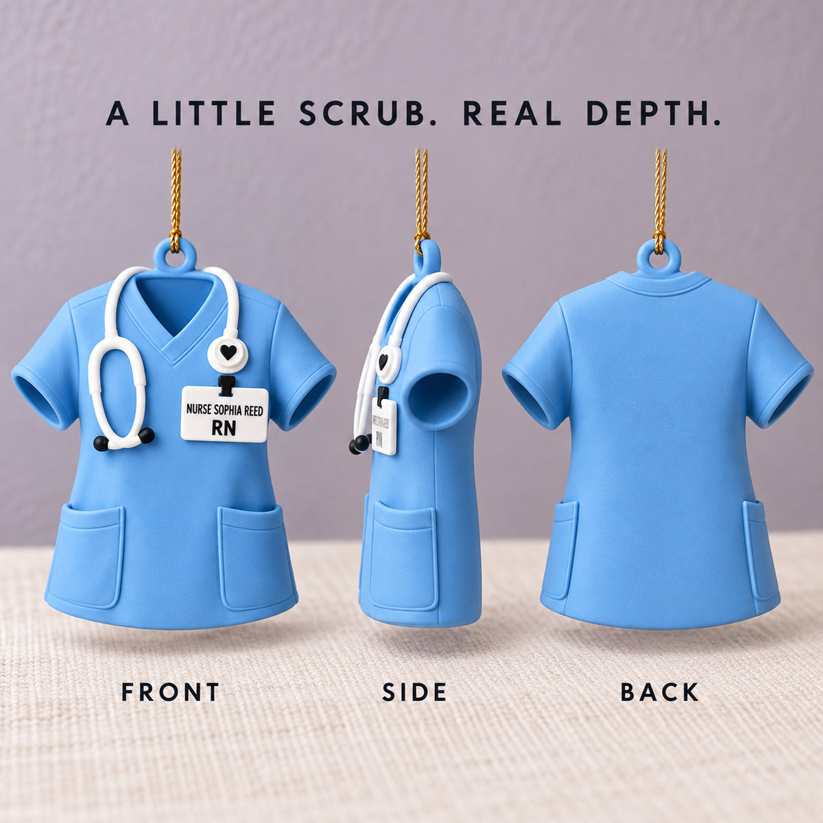 Personalized Nurse Scrubs 3D Ornament - Custom Christmas Keepsake - image 2