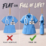 Personalized Nurse Scrubs 3D Ornament - Custom Christmas Keepsake - image 3