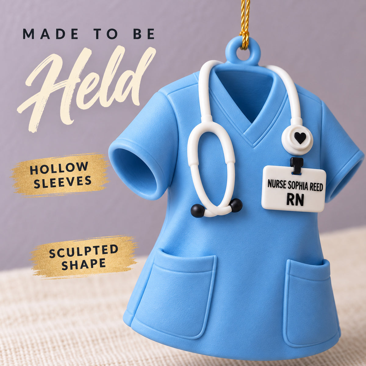 Personalized Nurse Scrubs 3D Ornament - Custom Christmas Keepsake - image 4