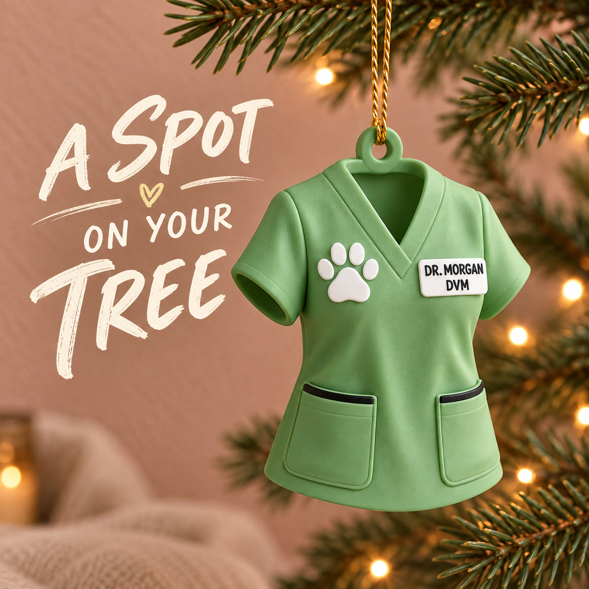 Personalized Veterinarian Scrubs 3D Ornament - Custom Christmas Keepsake - image 7