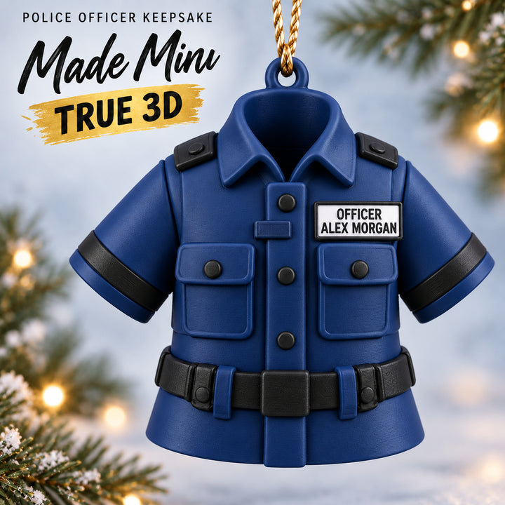 Personalized Police Uniform 3D Ornament - Custom Christmas Keepsake - image 1