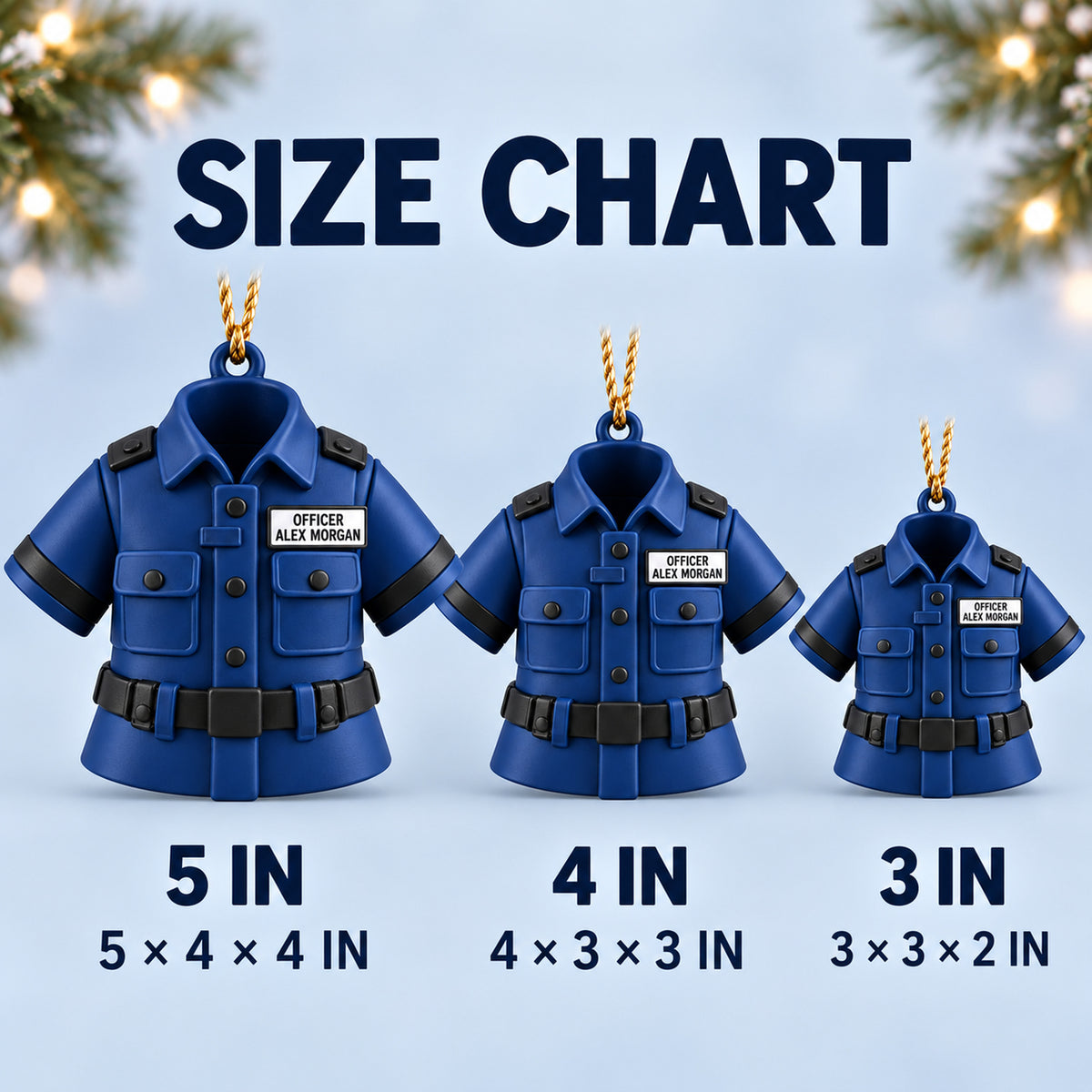 Personalized Police Uniform 3D Ornament - Custom Christmas Keepsake - image 5