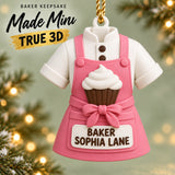 Personalized Baker Apron Cupcake 3D Ornament - Custom Christmas Keepsake - image 1