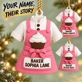 Personalized Baker Apron Cupcake 3D Ornament - Custom Christmas Keepsake - image 6