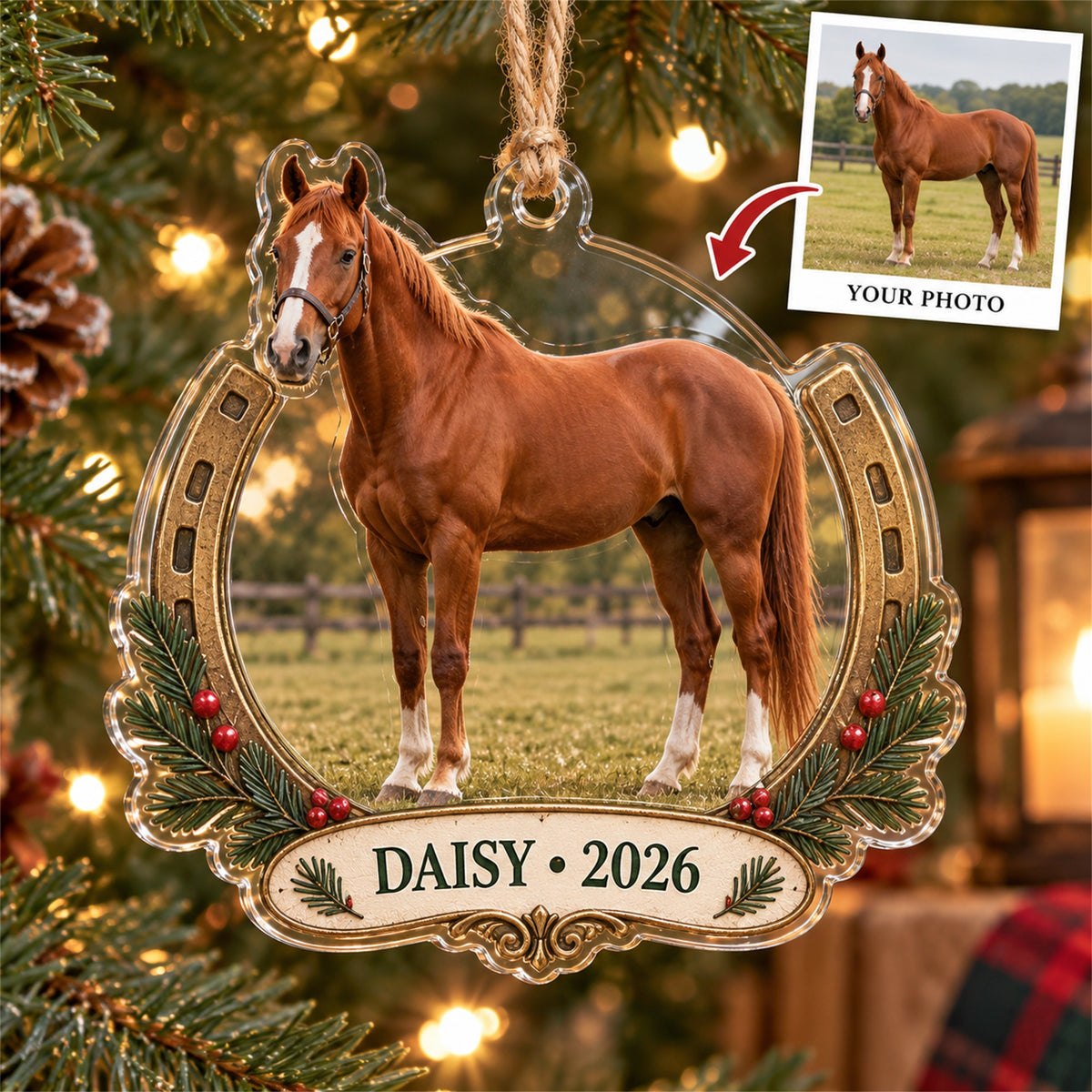 Horse personalized acrylic ornament - image 1