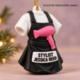 Personalized Hairstylist Apron Hairdryer 3D Ornament - Custom Christmas Keepsake - image 4