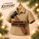 Personalized Carpenter Jacket Hammer 3D Ornament - Custom Christmas Keepsake - image 9