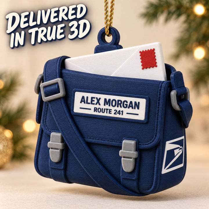 Personalized Mail Carrier Bag Envelope 3D Ornament - Custom Christmas Keepsake - image 1