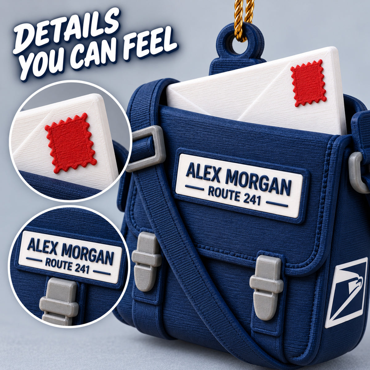 Personalized Mail Carrier Bag Envelope 3D Ornament - Custom Christmas Keepsake - image 6