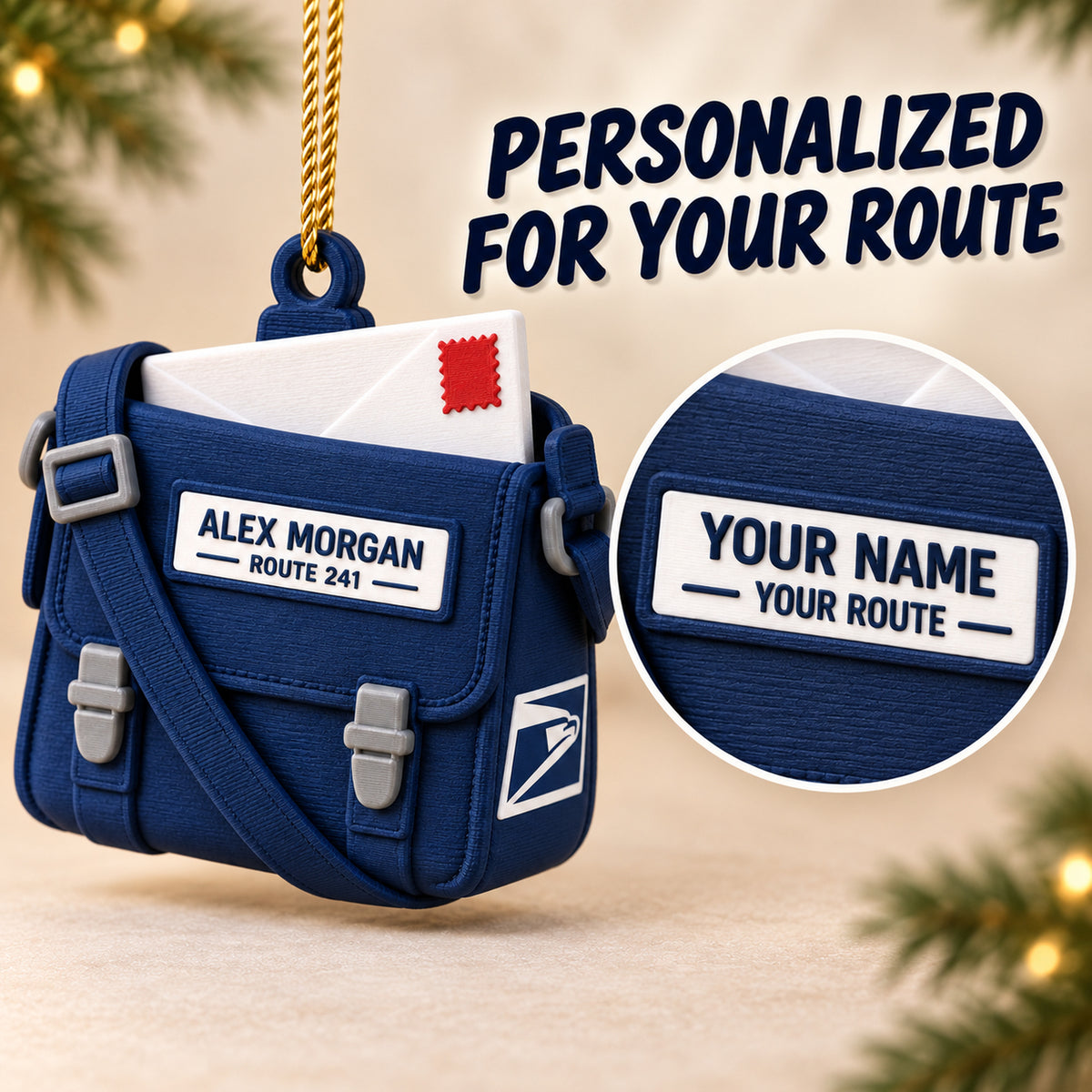 Personalized Mail Carrier Bag Envelope 3D Ornament - Custom Christmas Keepsake - image 7