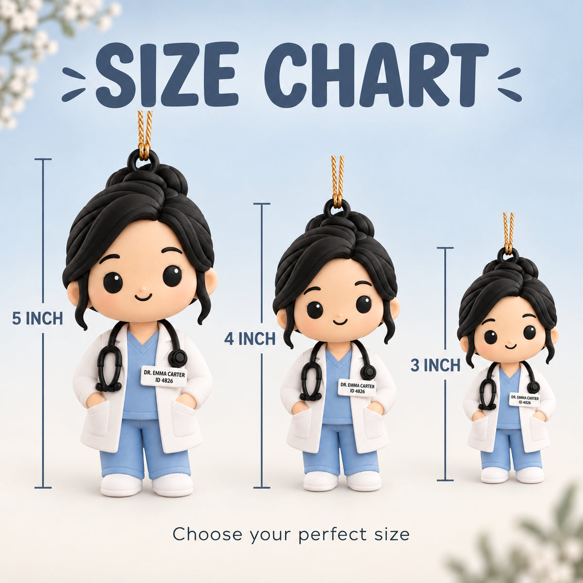 Personalized Chibi Doctor 3D Ornament - Custom Christmas Keepsake - image 5