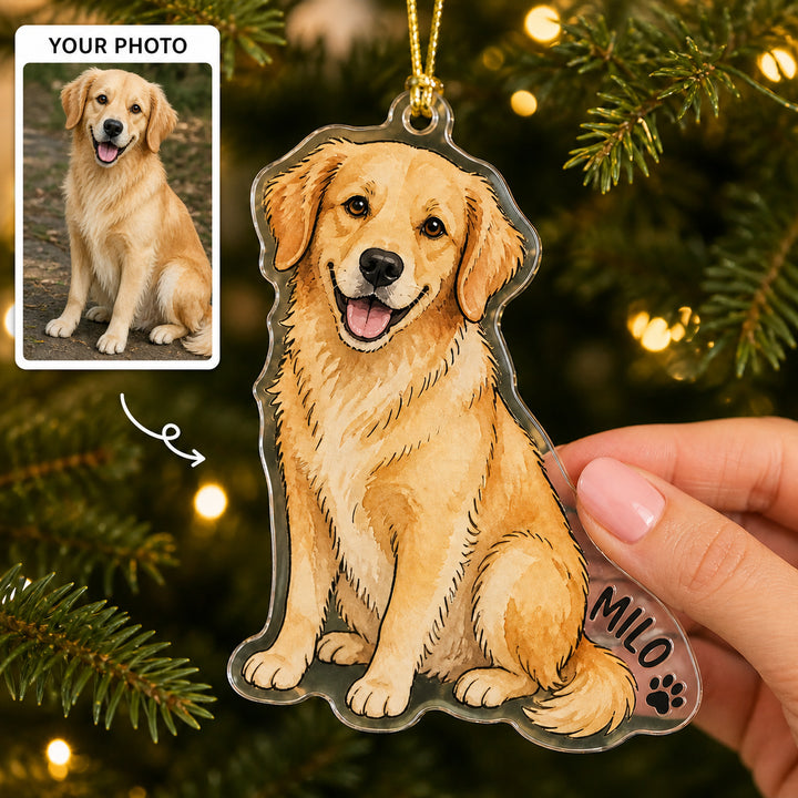 Personalized Signature Tail Photo Acrylic Ornament - Custom Pet Keepsake - image 1
