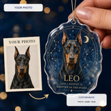 Personalized Celestial Zodiac Dog Photo Acrylic Ornament - Custom Pet Keepsake - image 1