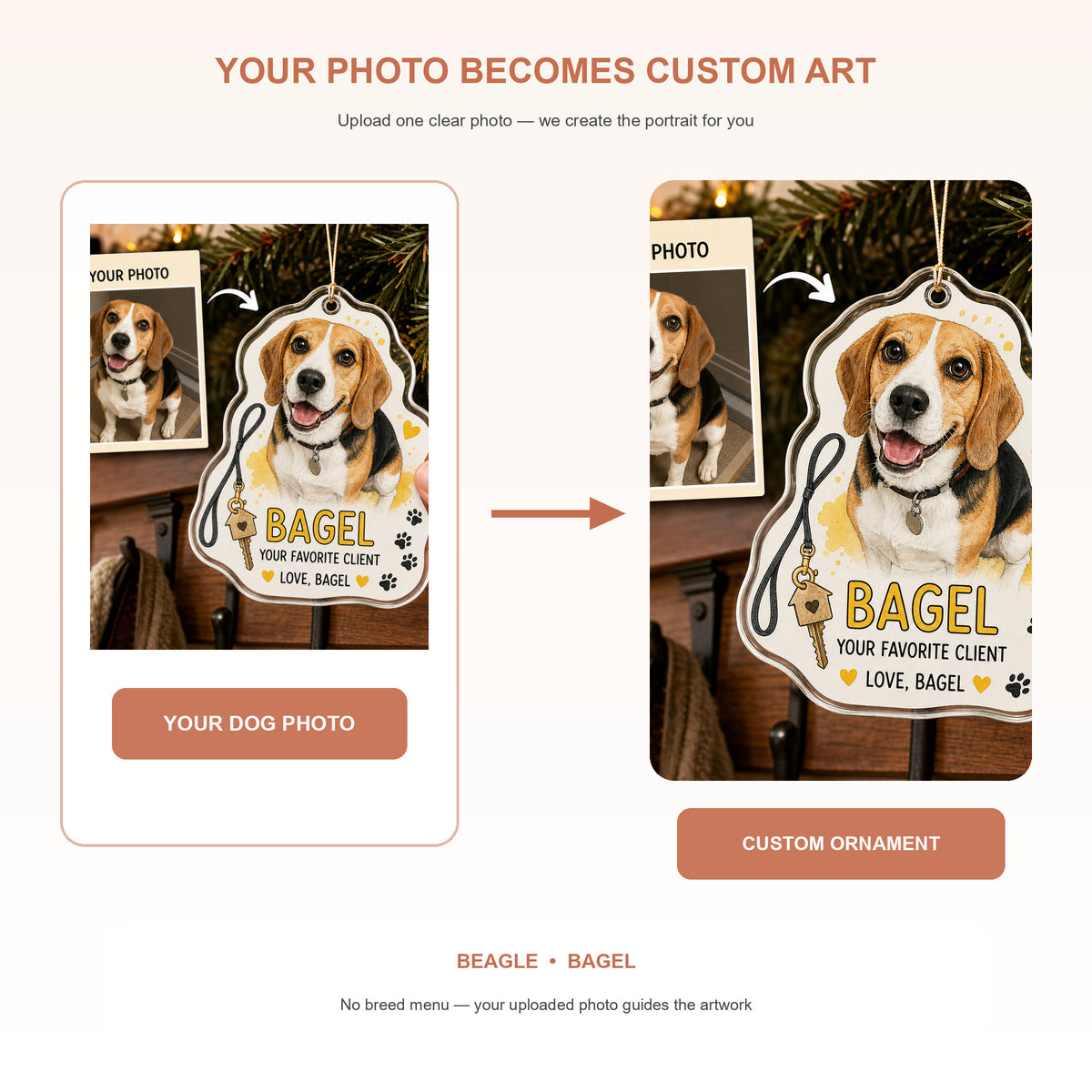 Personalized Dog Sitter Favorite Client Photo Acrylic Ornament - Custom Pet Keepsake - image 3