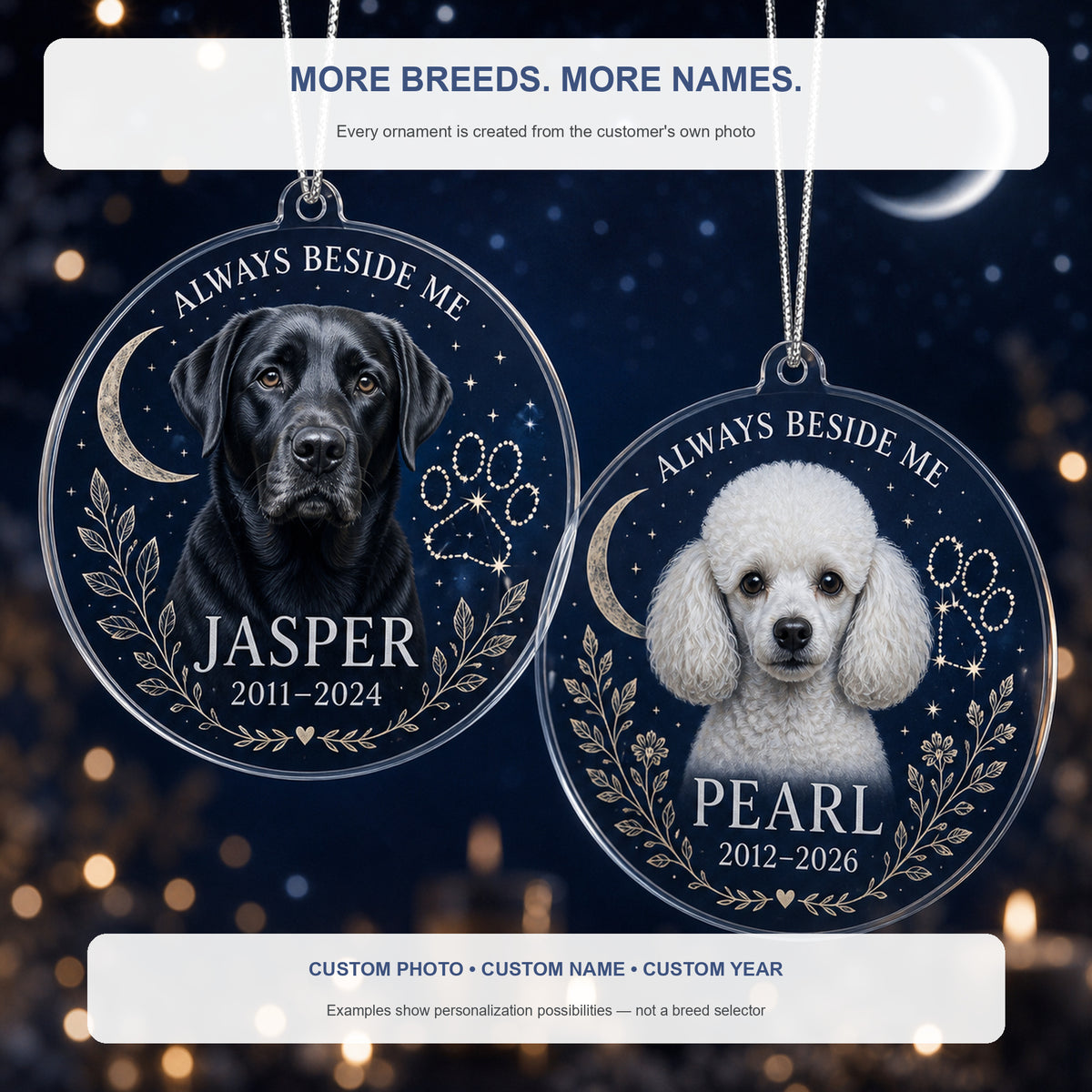 Personalized Paw Constellation Pet Memorial Photo Acrylic Ornament - Custom Pet Keepsake - image 4