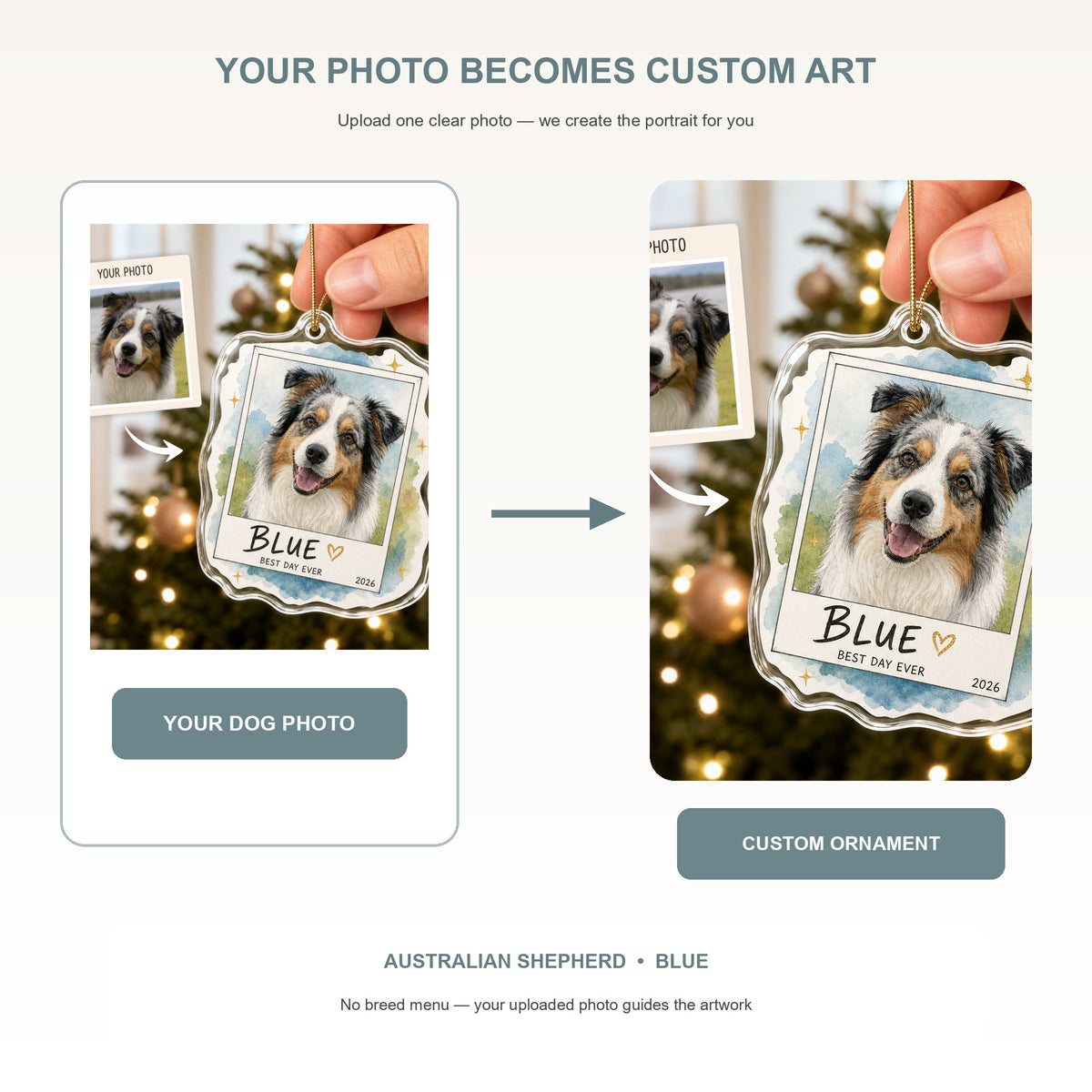 Personalized Polaroid Memory Dog Photo Acrylic Ornament - Custom Pet Keepsake - image 3