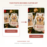 Personalized Reindeer Delivery Dog Photo Acrylic Ornament - Custom Pet Keepsake - image 3