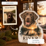 Personalized Lake Days Dog Photo Acrylic Ornament - Custom Pet Keepsake - image 1