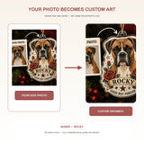 Personalized Vintage Tattoo Dog Photo Acrylic Ornament - Custom Pet Keepsake - image 3