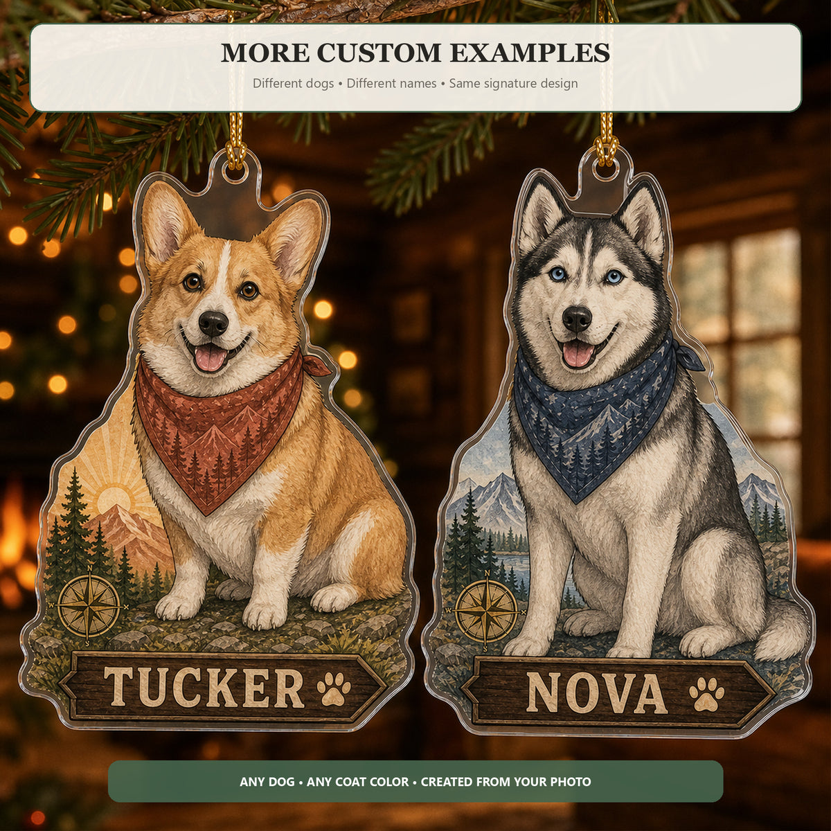 Personalized Adventure Dog Photo Acrylic Ornament - Custom Pet Keepsake - image 4