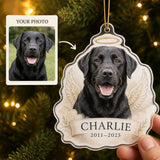 Personalized Angel Wings Pet Memorial Photo Acrylic Ornament - Custom Pet Keepsake - image 1