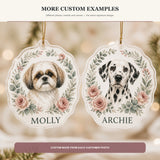 Personalized Floral Wreath Dog Photo Acrylic Ornament - Custom Pet Keepsake - image 4
