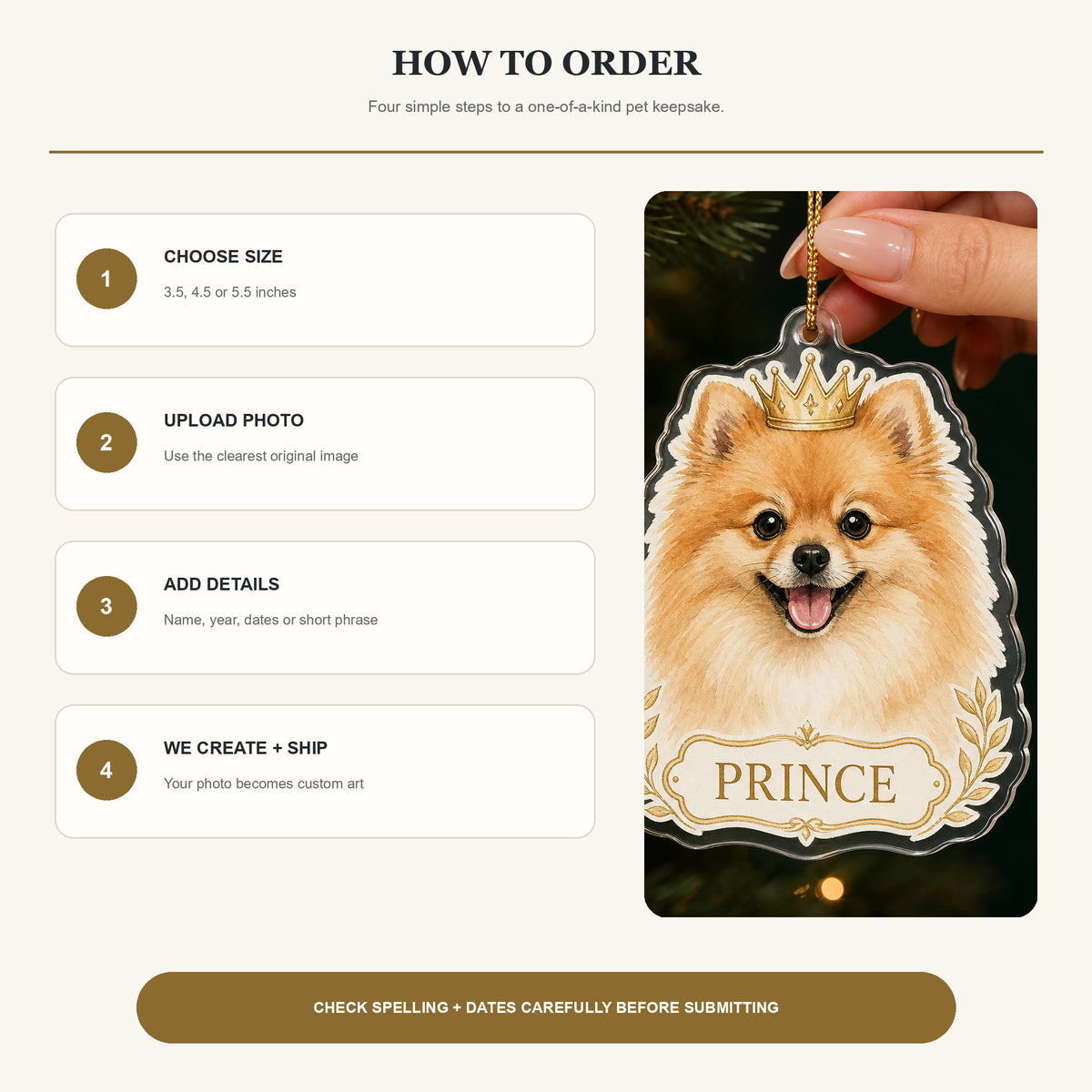 Personalized Royal Crown Dog Photo Acrylic Ornament - Custom Pet Keepsake - image 10