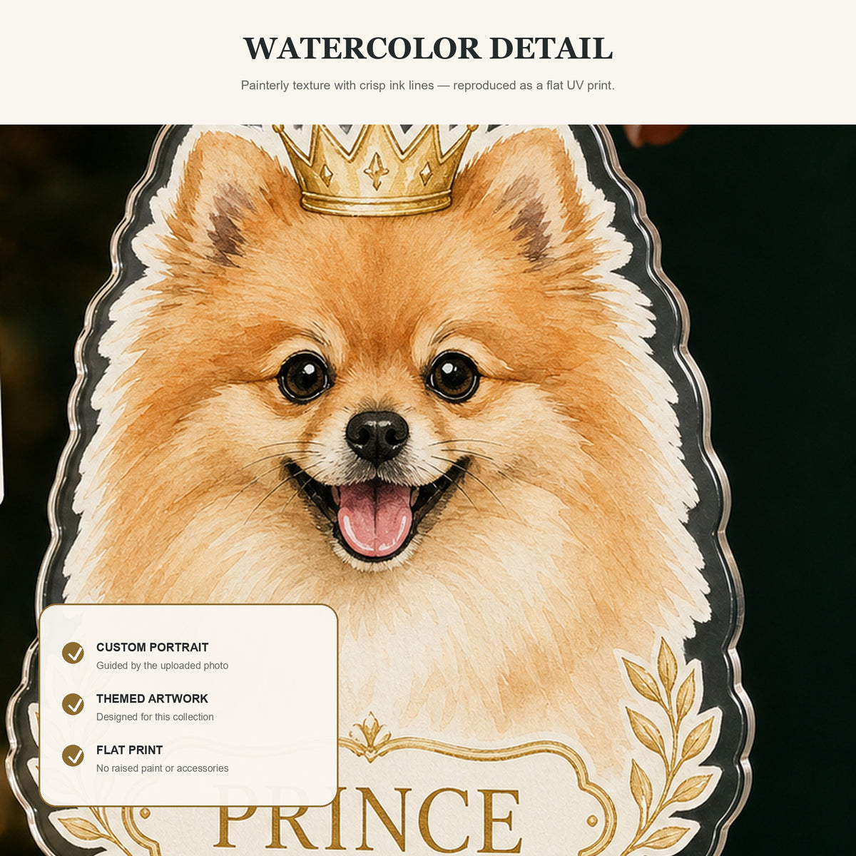 Personalized Royal Crown Dog Photo Acrylic Ornament - Custom Pet Keepsake - image 5
