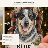 Personalized Rustic Plaid Dog Photo Acrylic Ornament - Custom Pet Keepsake - image 4