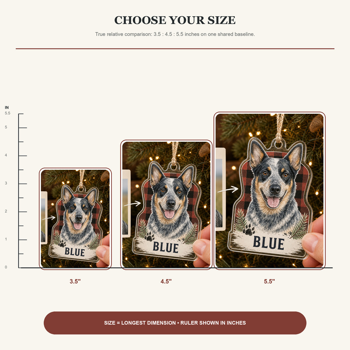Personalized Rustic Plaid Dog Photo Acrylic Ornament - Custom Pet Keepsake - image 5