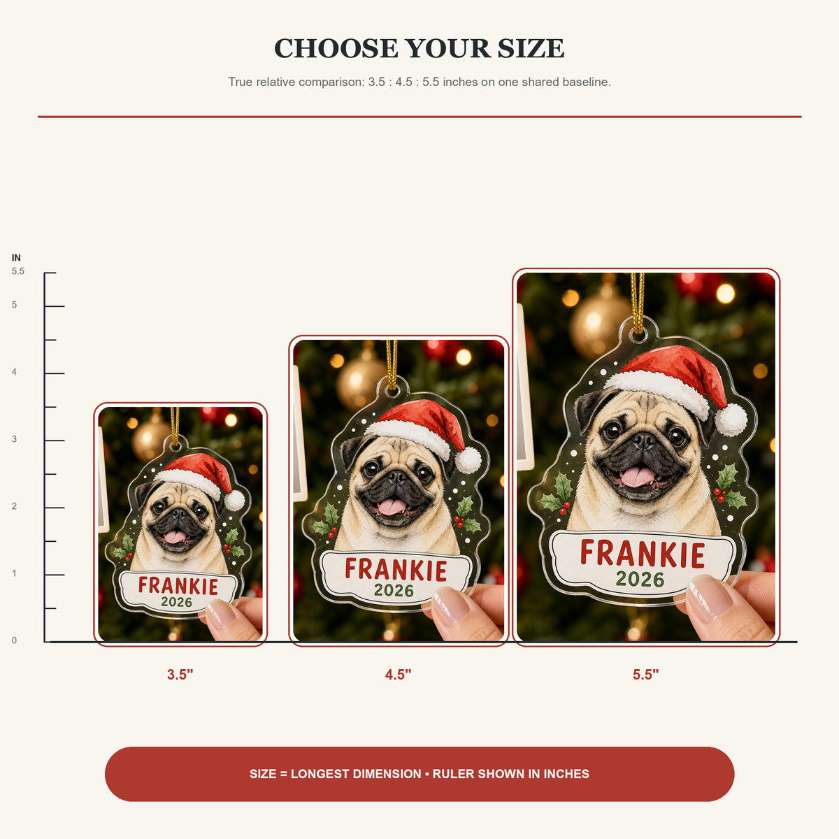 Personalized Santa Hat Dog Photo Acrylic Ornament - Custom Pet Keepsake - image 6