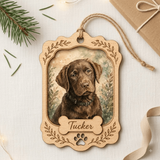 Personalized Lavender Portrait Dog Photo Wood Ornament - Custom Pet Keepsake - image 5