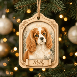 Personalized Floral Heart Dog Photo Wood Ornament - Custom Pet Keepsake - image 7