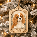 Personalized Floral Heart Dog Photo Wood Ornament - Custom Pet Keepsake - image 8