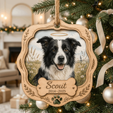 Personalized Floral Round Pet Memorial Photo Wood Ornament - Custom Pet Keepsake - image 6