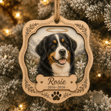 Personalized Lavender Round Pet Memorial Photo Wood Ornament - Custom Pet Keepsake - image 8