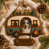 Personalized Camper Pup Photo Wood Ornament - Custom Pet Keepsake - image 5