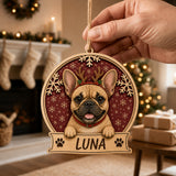 Personalized Dog Snow Globe Photo Wood Ornament - Custom Pet Keepsake - image 4