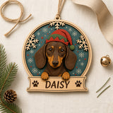 Personalized Dog Snow Globe Photo Wood Ornament - Custom Pet Keepsake - image 5
