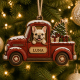 Personalized Pickup Pup Photo Wood Ornament - Custom Pet Keepsake - image 1