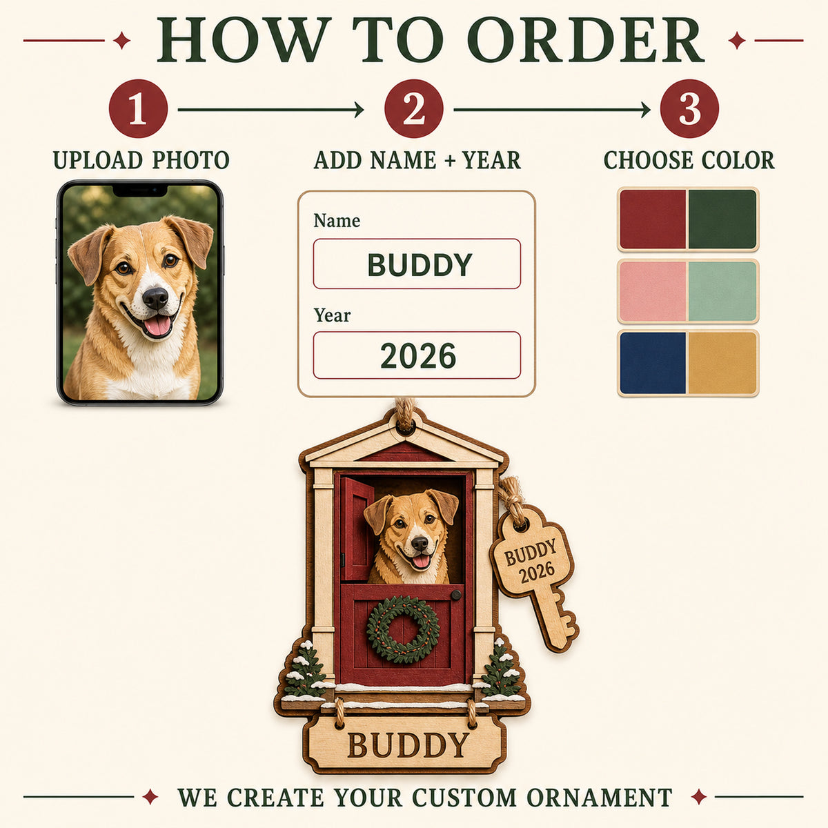 Personalized Furever Home Door Photo Wood Ornament - Custom Pet Keepsake - image 10